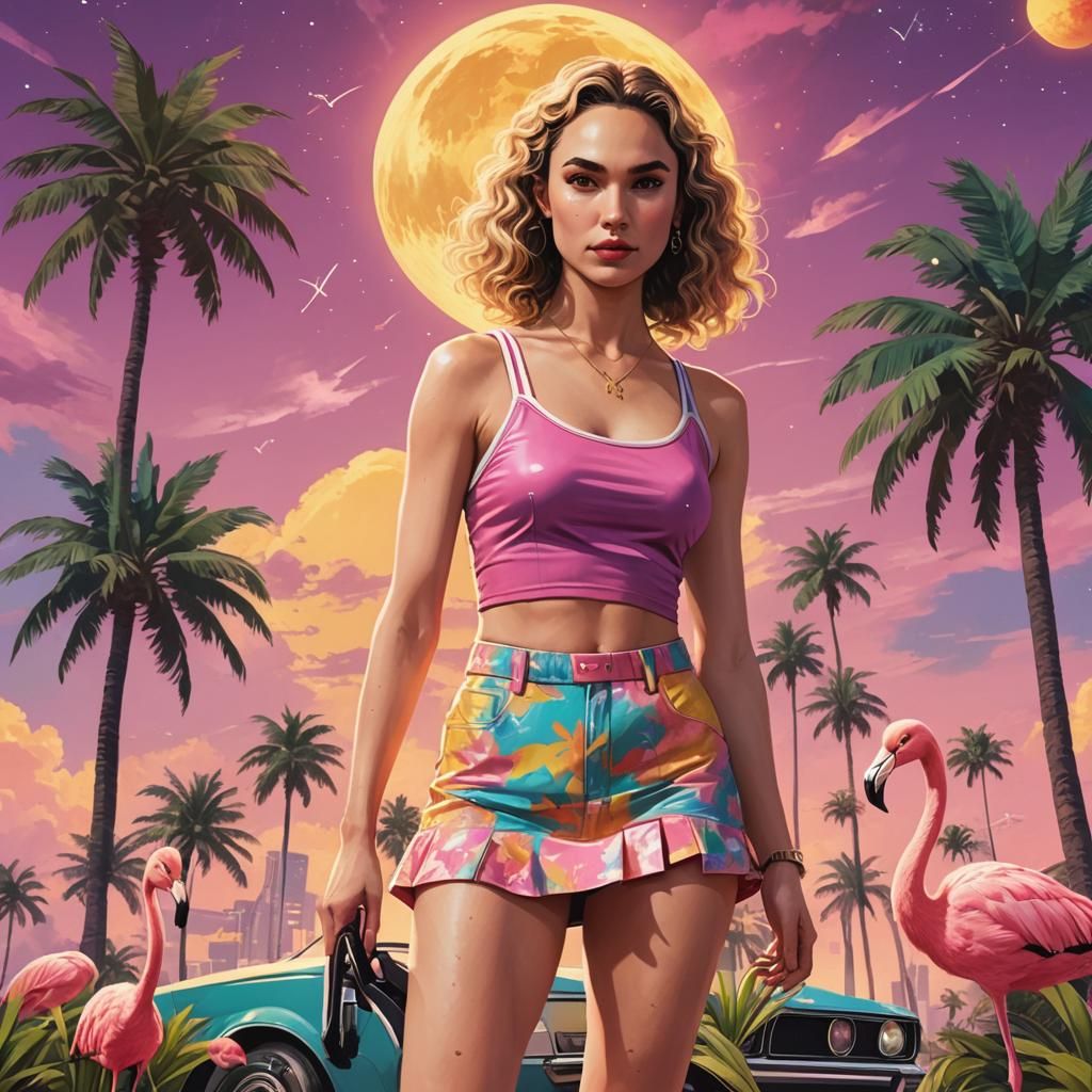 Retro Wave Blonde in Vice City Colors