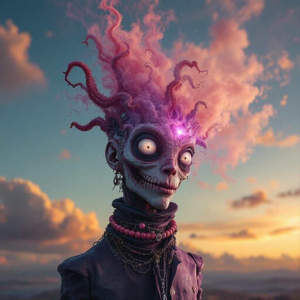 Extravagant Alien Characters in a Cosmic Dreamscape