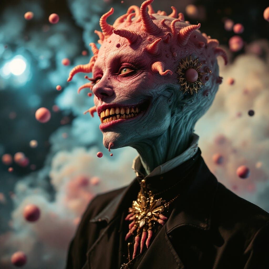 Extravagant Alien Characters in Bizarre Cosmic Dreamscape