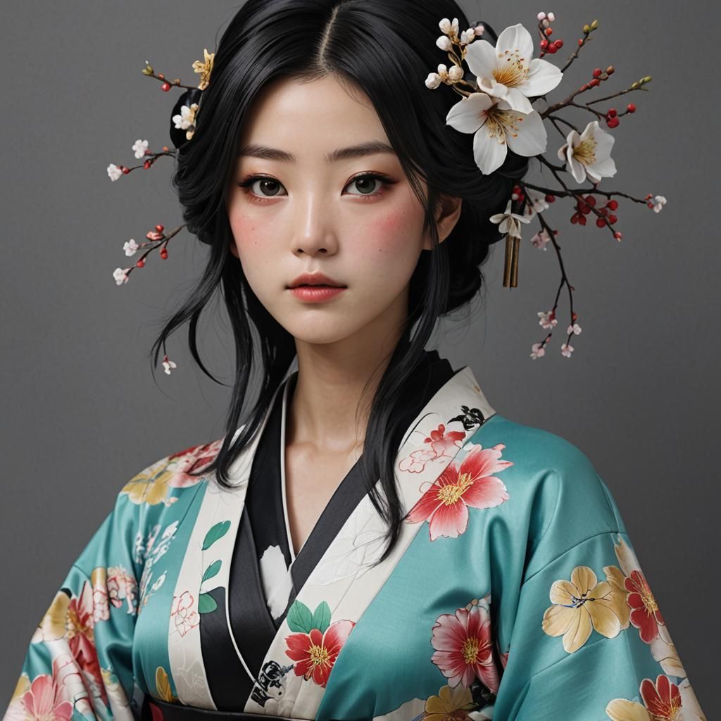 Nozomi Sasaki in Cyberpunk Cityscape, 3D Masterpiece