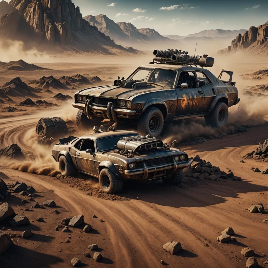 Mad Max Car in Detailed Matte Painting