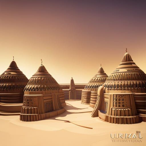 Fantastical Egyptian Landscape in Deep Color