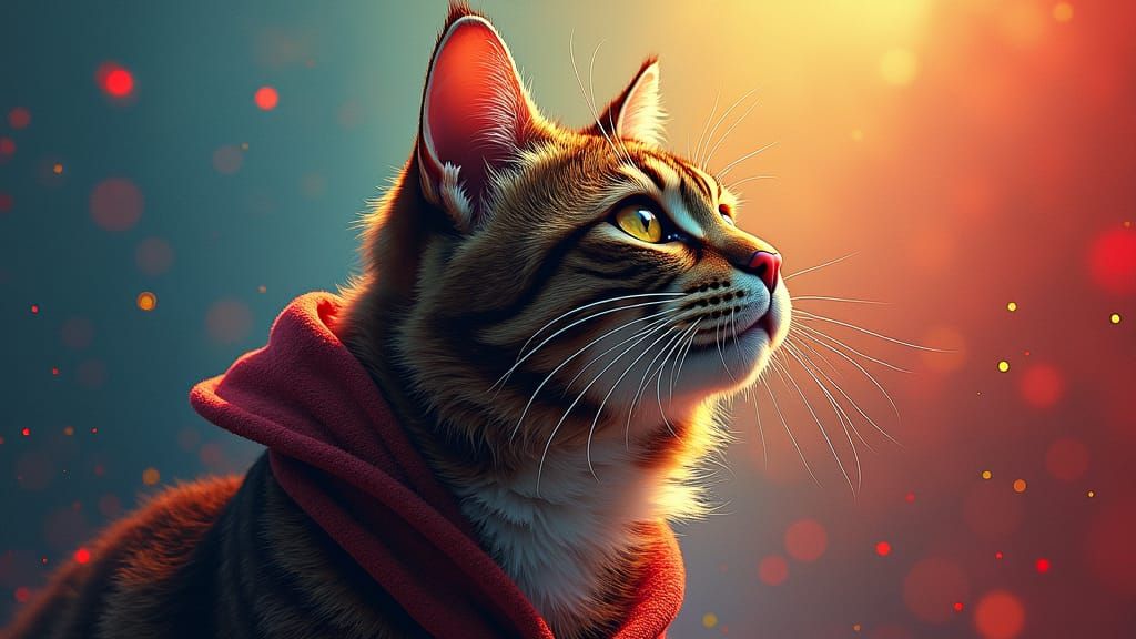 Larry the Tabby: A Hyperrealistic Splash Art Portrait