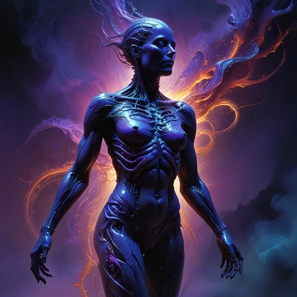 Surreal Figure Radiates Mystical Aura in Hyperrealistic Art