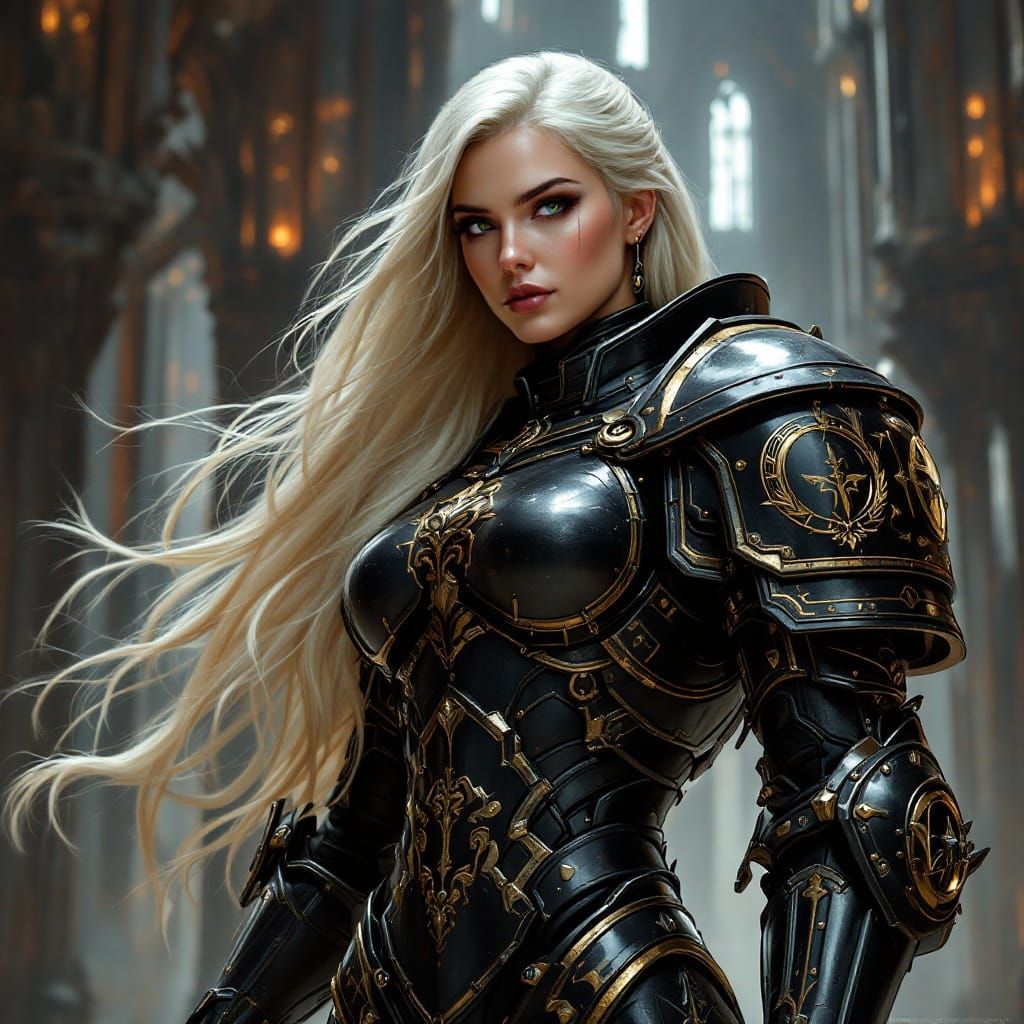 Gothic Knightess: Regal Pilot in Black Armor