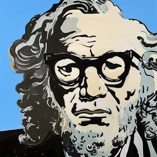 Portrait of Isaac Asimov in Abstract Style