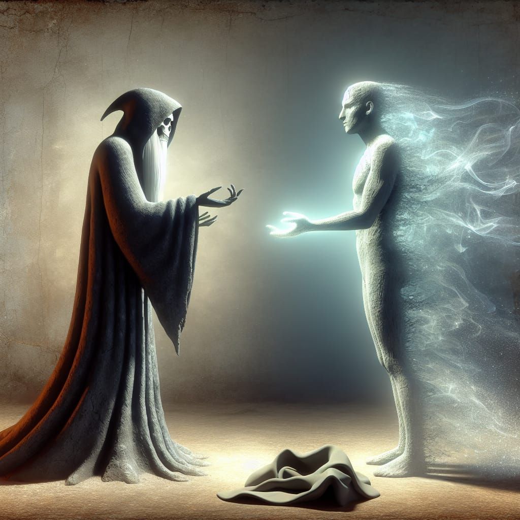 Symbolic Dialogue Between Death and Spirit