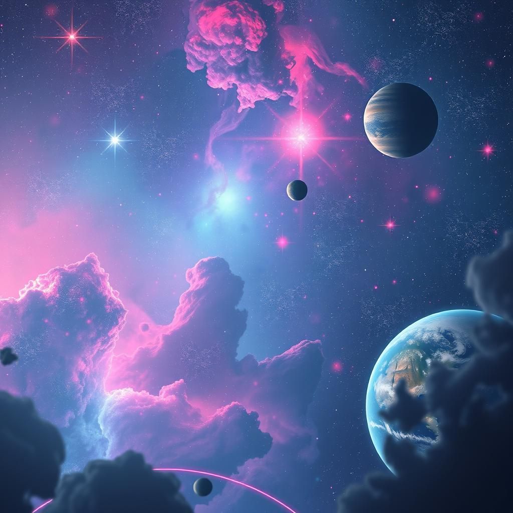 Fantastical Celestial Expanse in Luminous Colors