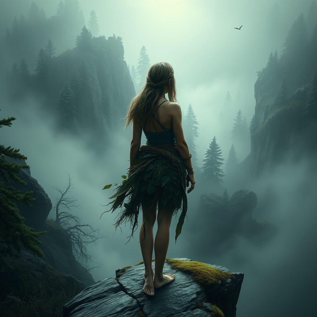 Nordic Forest Guardian in Brooding Horror Style