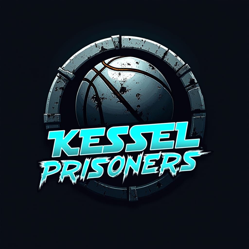 Kessel Prisoners Basketball Logo in Sci-Fi Style