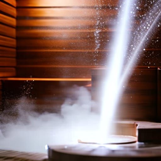 Woman in Sauna with Steam, 8K Quality
