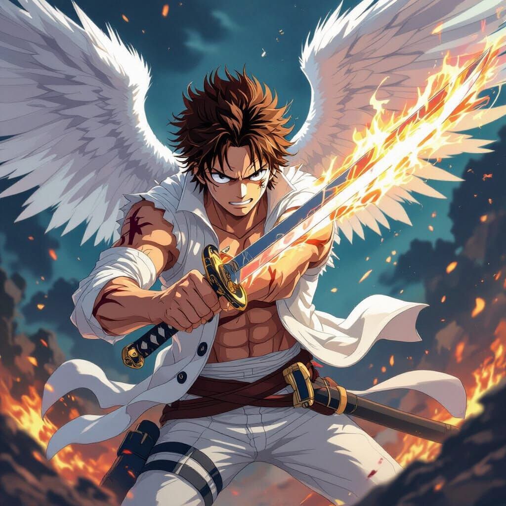 Angel-Race One Piece Fighter with Realistic Sword