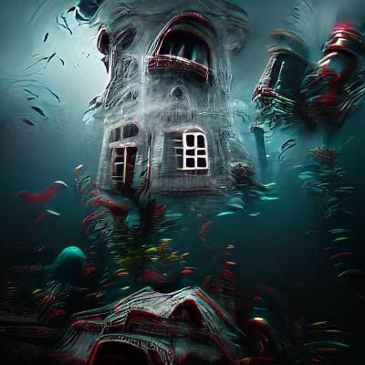 Underwater Haunted House in Dark 3D