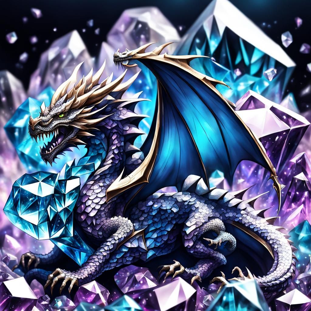 Crystalline Dragon: A Fantasy Art Depiction