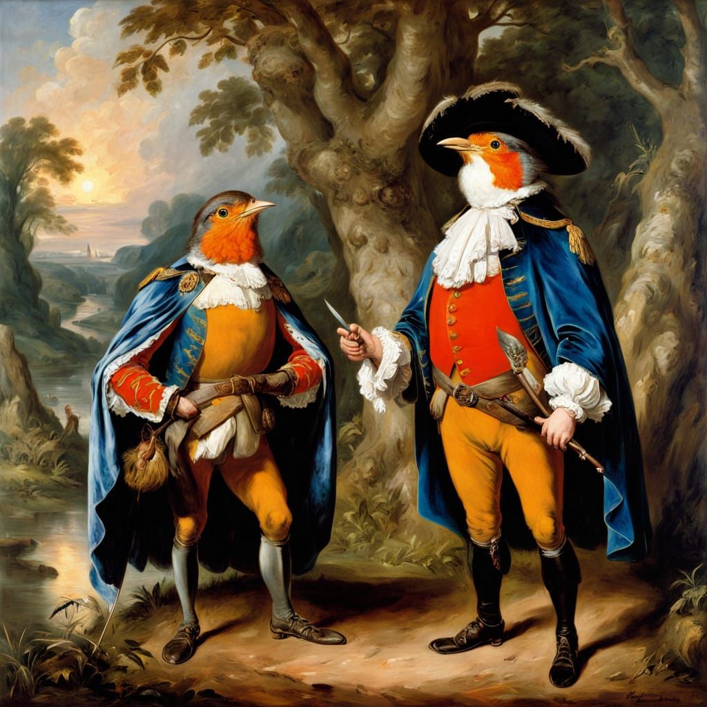 Robin and Caesar Amidst Burning Bridges