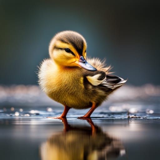 Hyperrealistic Duckling in Perfect Composition