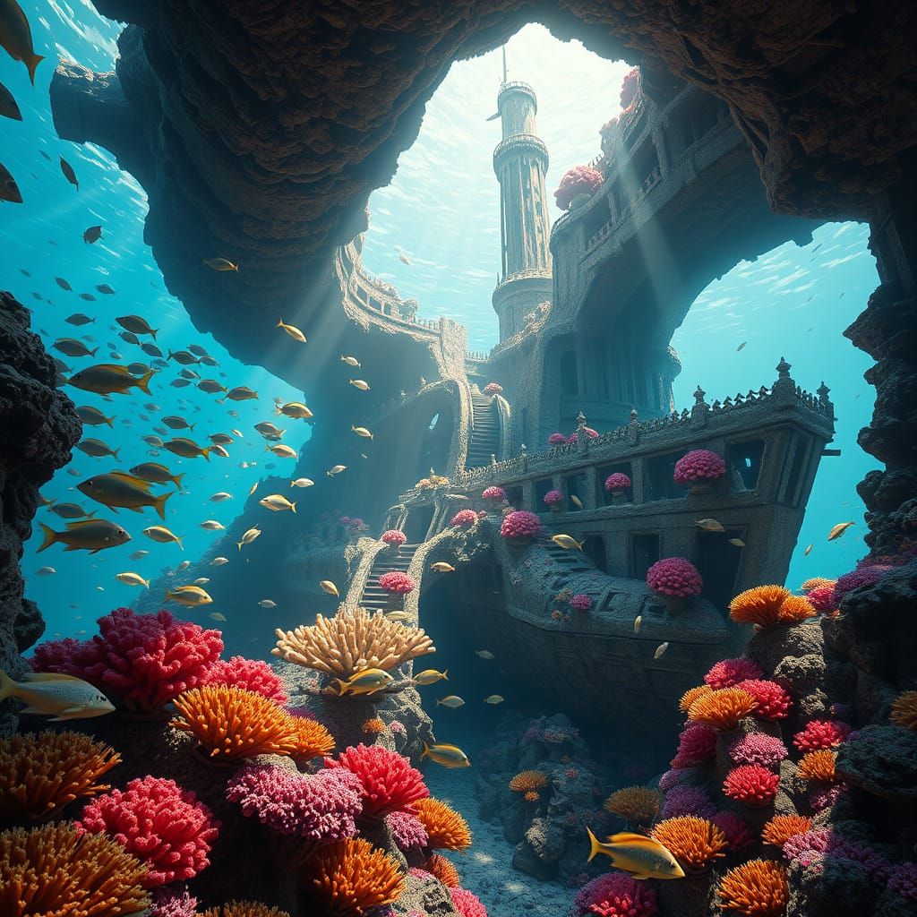 Coral Reef City Inside Ancient Shipwreck