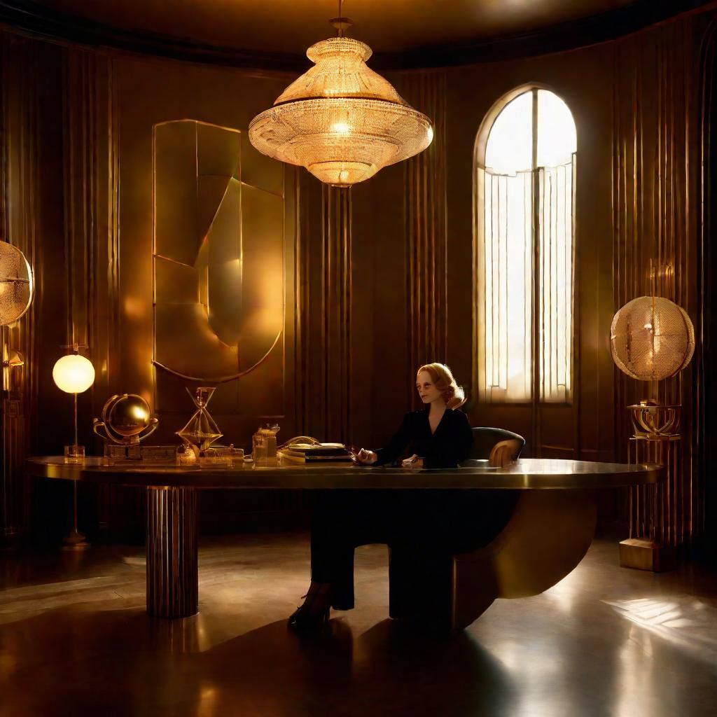 Decopunk Study with Geometric Lamps in 8k