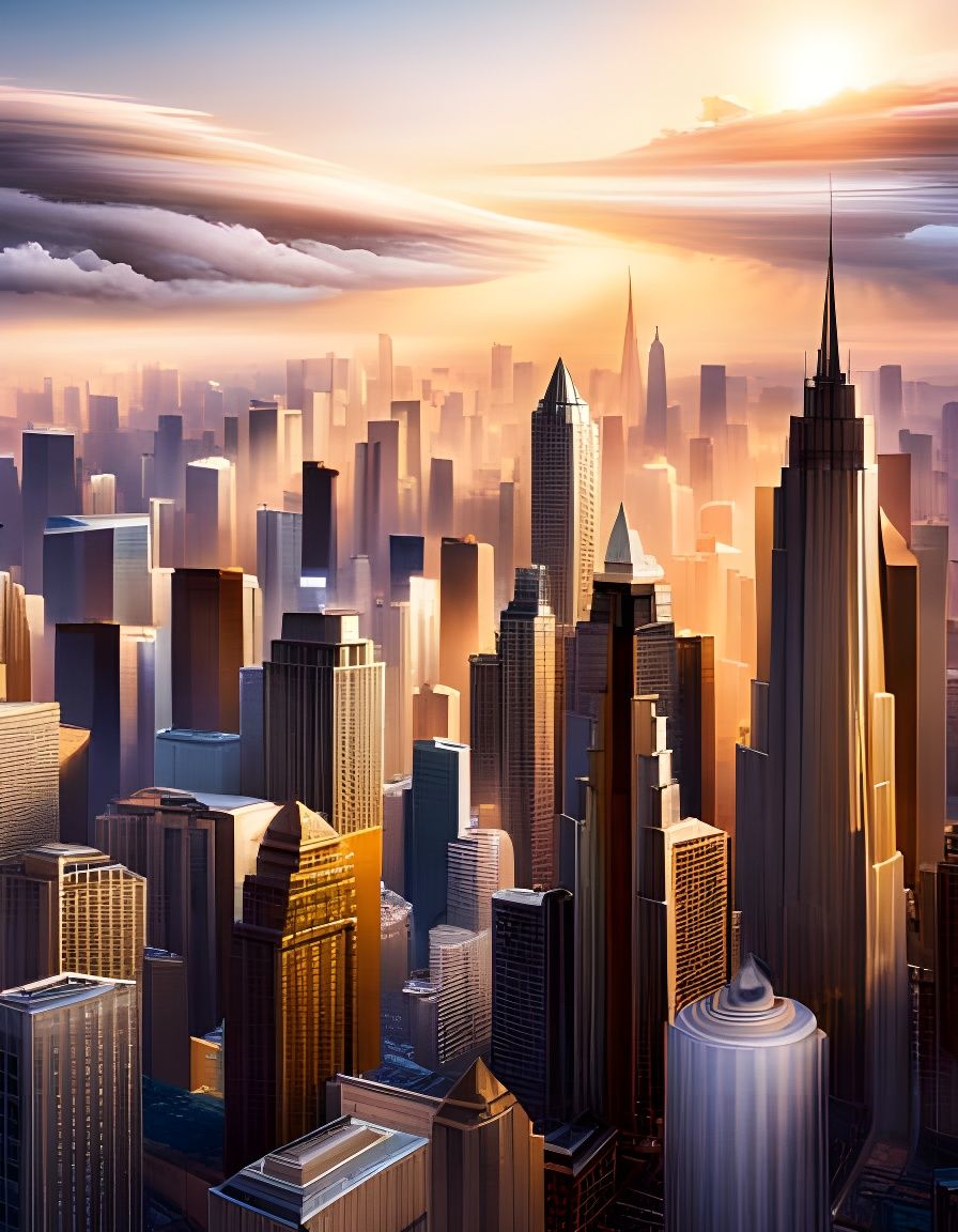 cityscape in the clouds