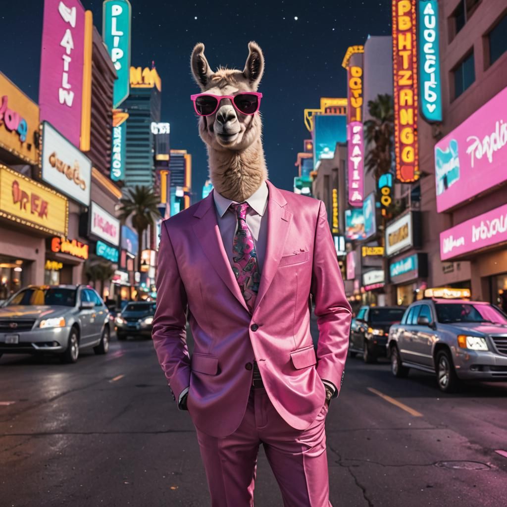 Llama in Pink Suit: Vegas Street Art