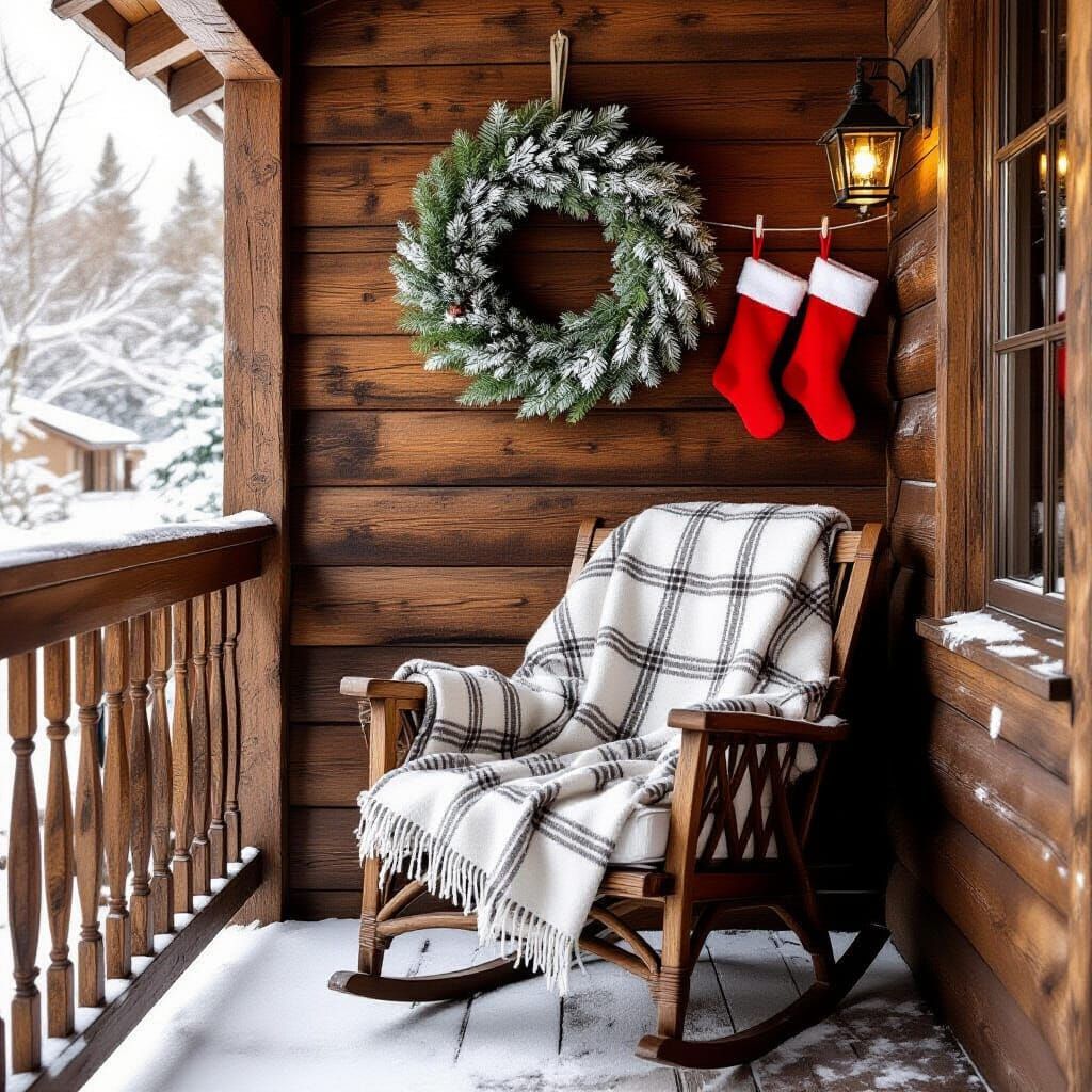 Cozy Winter Porch with Christmas Decor