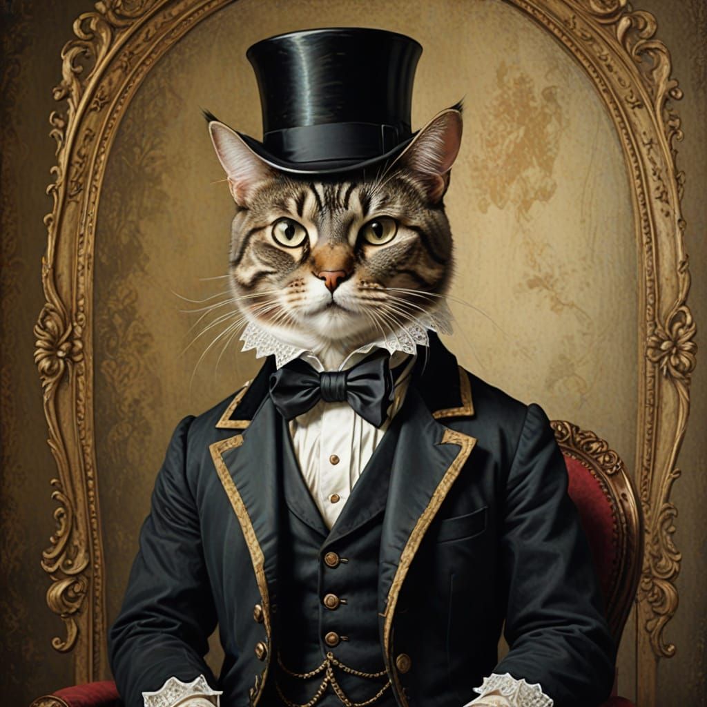 Victorian Cat Gentleman in Renaissance Style