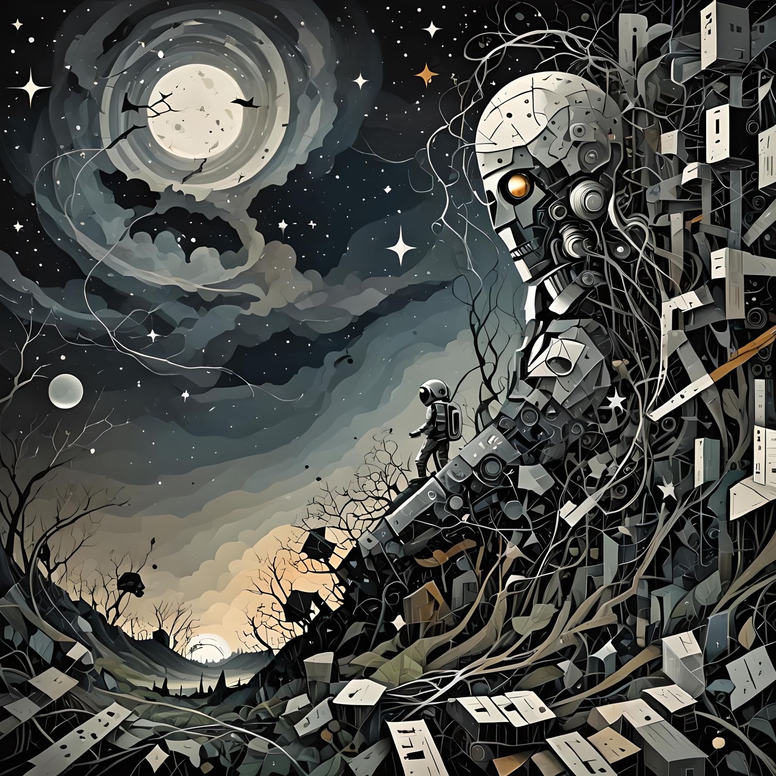 Apocalyptic Marquetry: Night and Day in Cubist Style