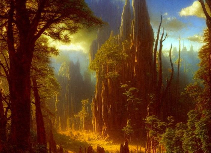 Valley Landscape in Maximalist Matte Painting Style