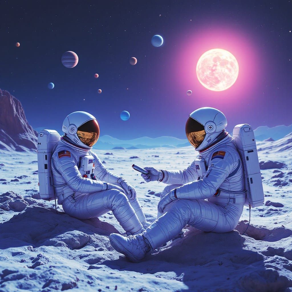 Astronauts Share Blunt on Moon, Planets Align