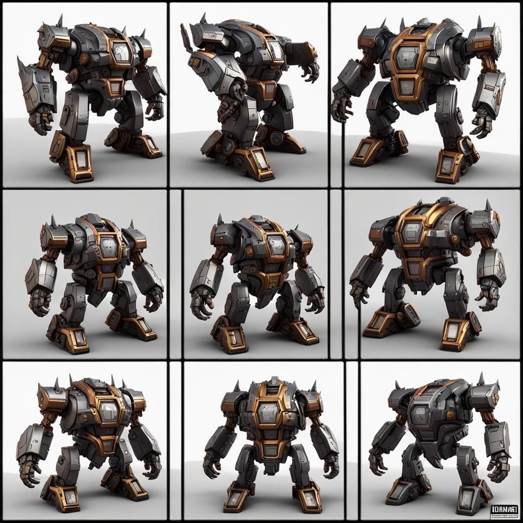Dwarf Mechas: Intricate Sci-Fi Mech Designs