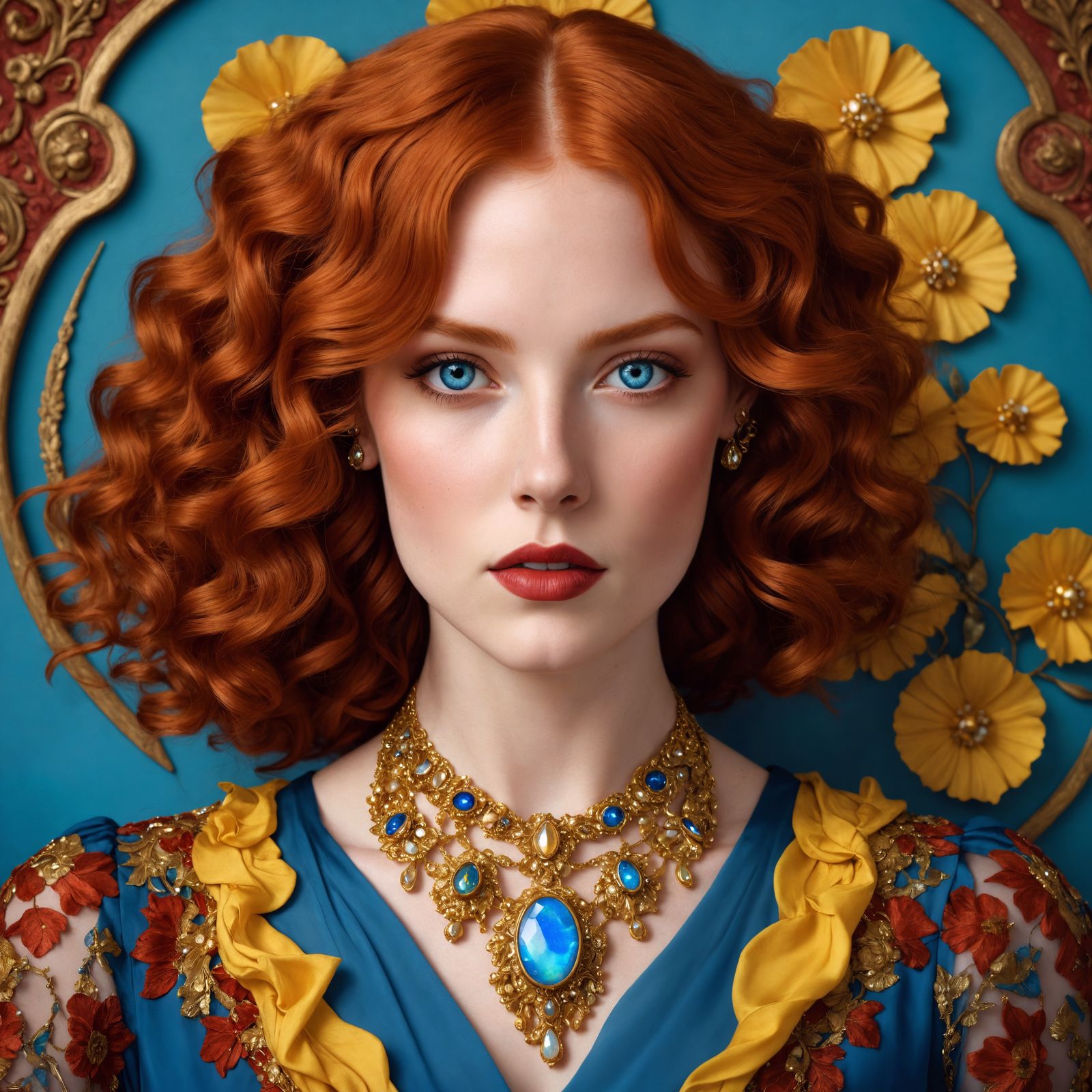 Striking Portrait of a Woman with Red Hair