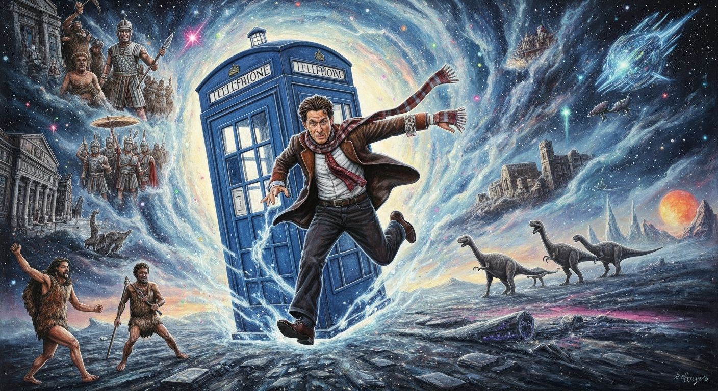 Doctor Who's Time Travel: A Vintage Oil Painting