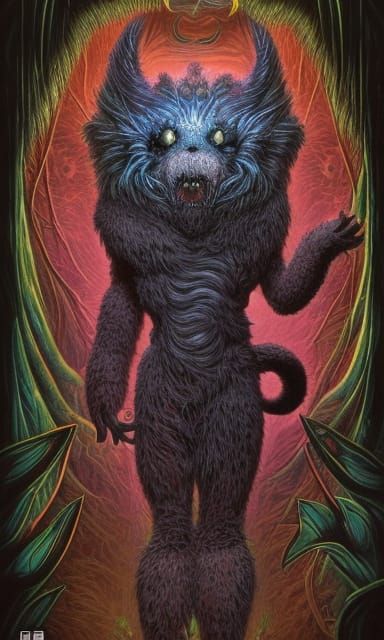 Pineal Gland Monster Concept Art in Dark Horror Style