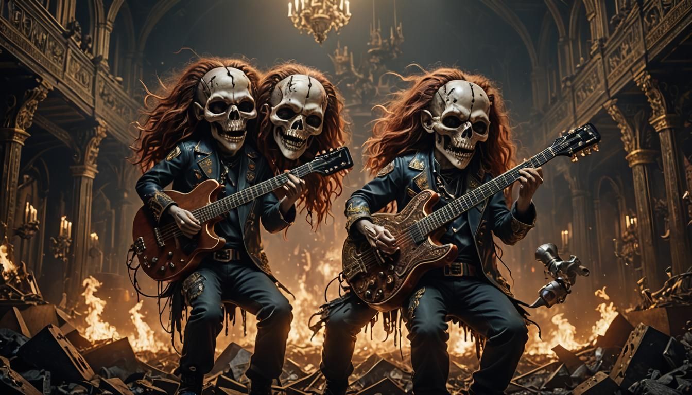 Conjoined Twins Heavy Metal Concert: Digital Matte Painting