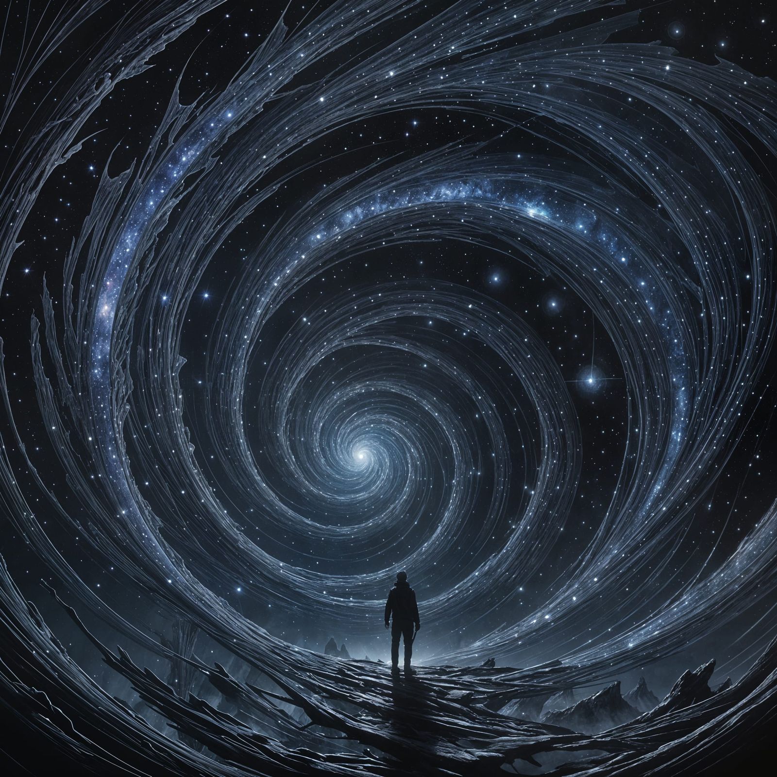 Galactic Void: A Swirling Vortex of Darkness