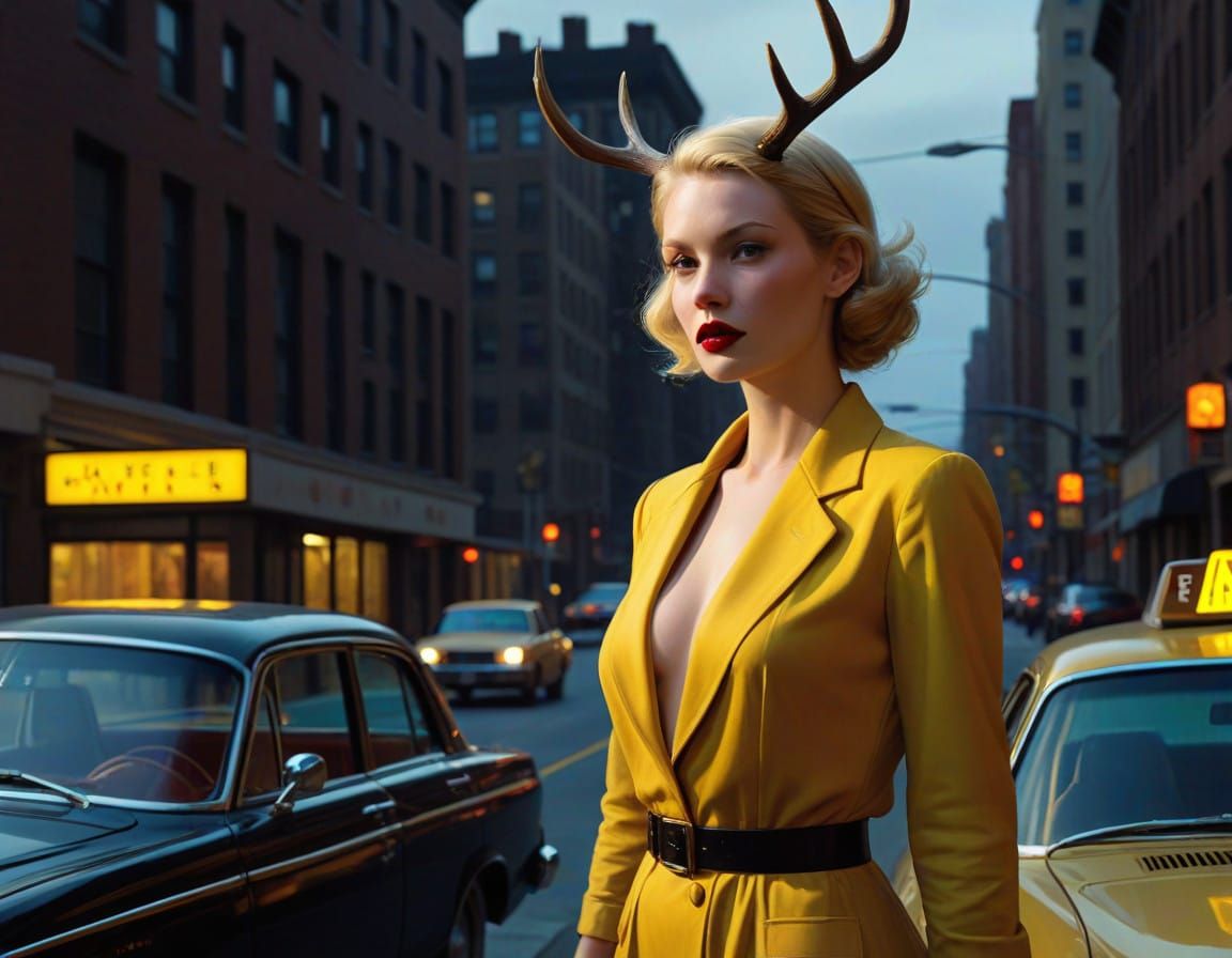 Noir Dreamscape with Femme Fatale