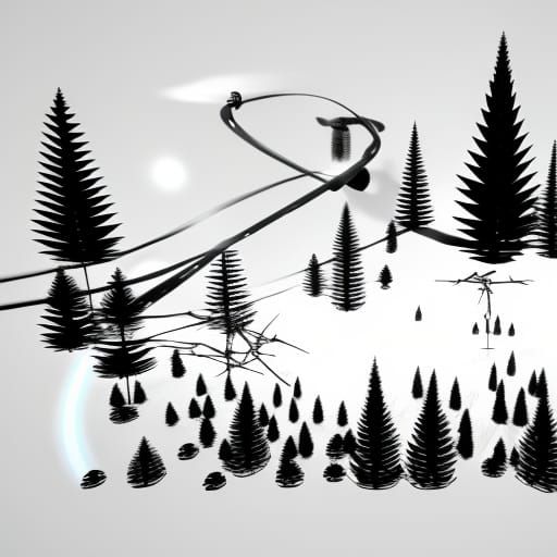 Abstract Graphic Score of Time in Black and White