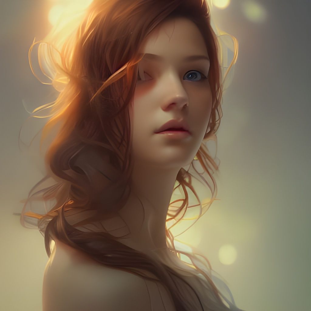 Hyperrealistic Portrait of a Cute Girl