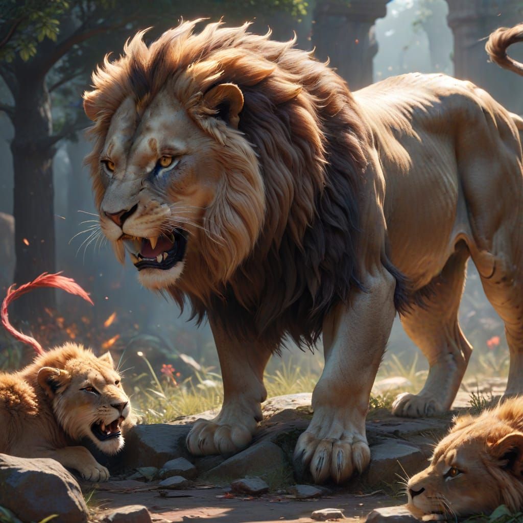 Surreal Anime Lion Takes Revenge in High-Definition Aestheti...