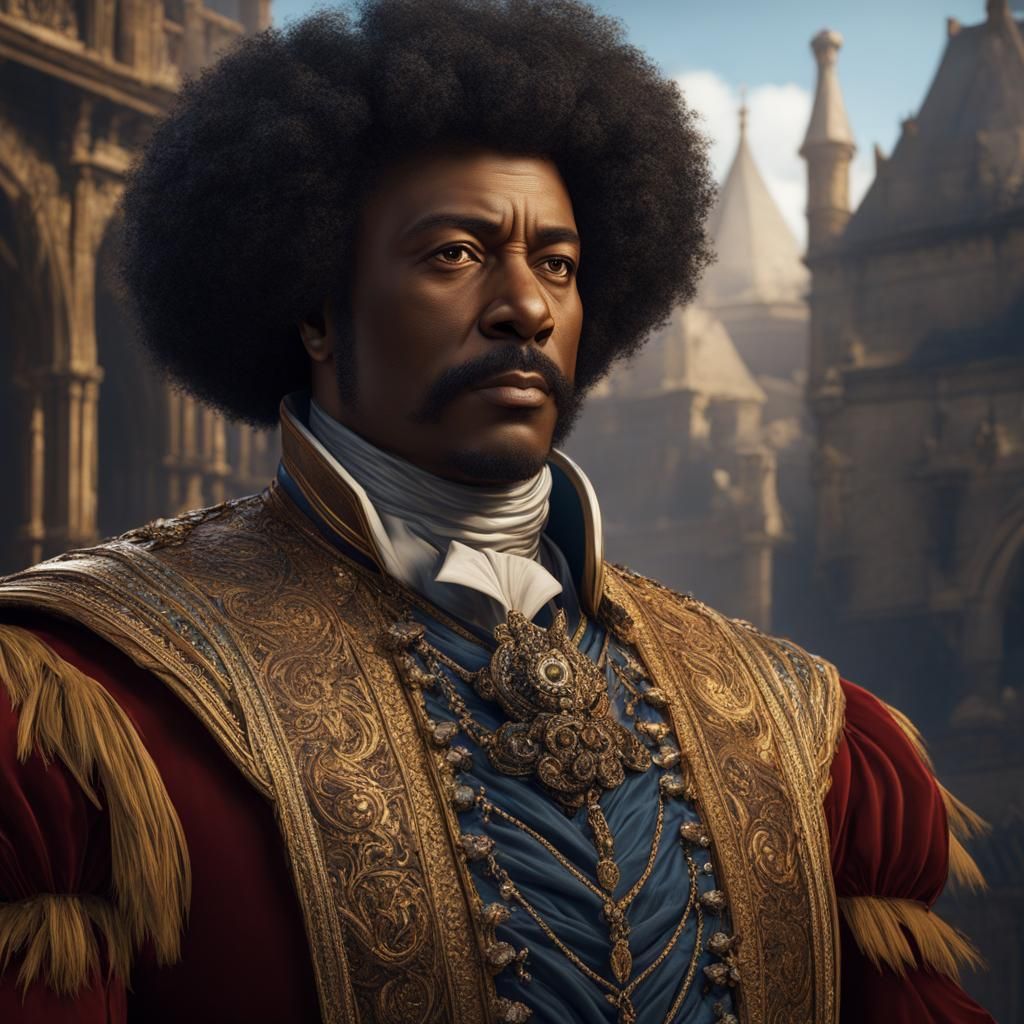 Alexandre Dumas Portrait: Fantastical Art Nouveau Style