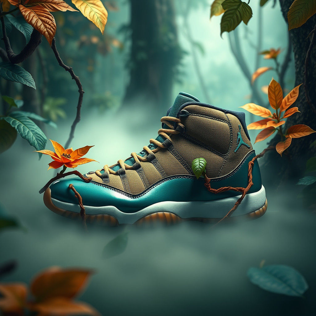 Nike Jordan 11 Jungle Edition in Matte Painting Style