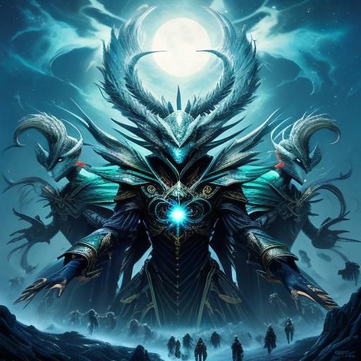 Neon Glow Creepy Cute Abstract Composition