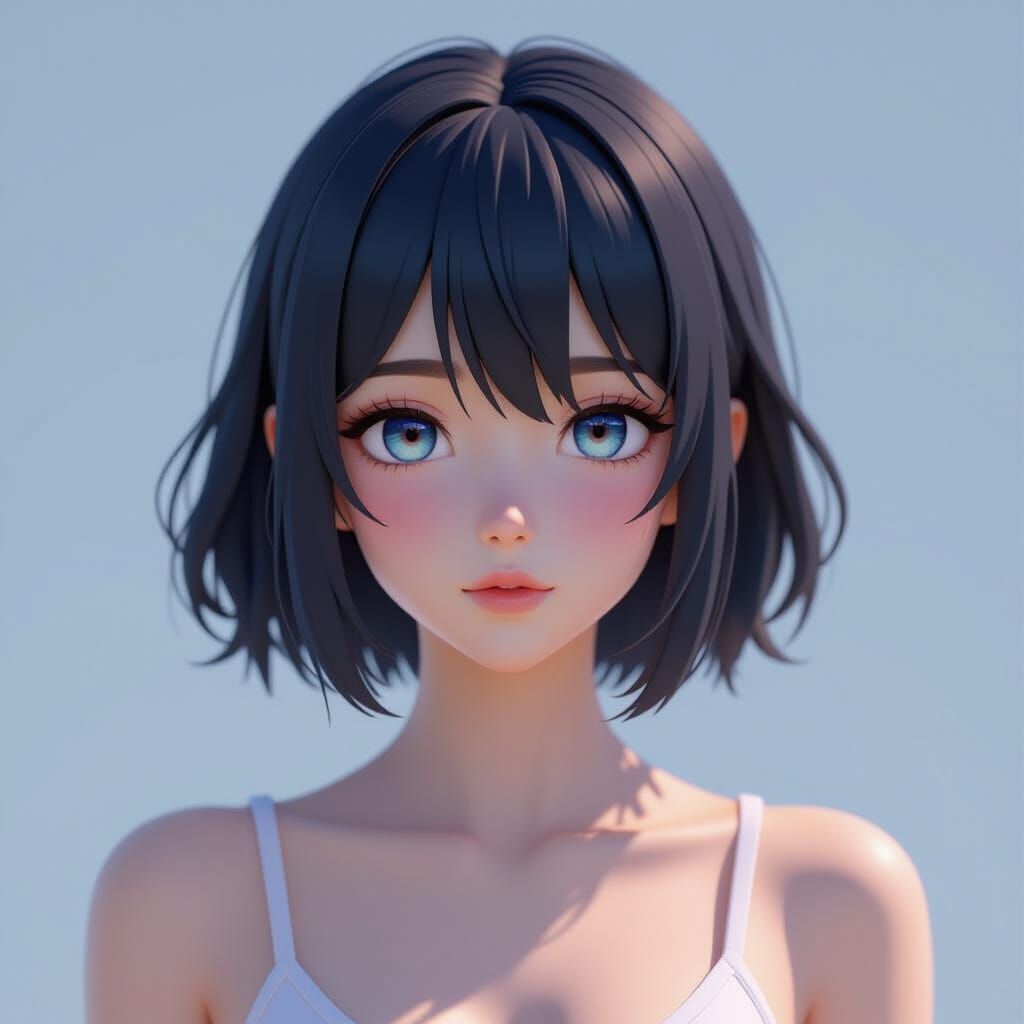 3D Anime Person Embodies Numbness
