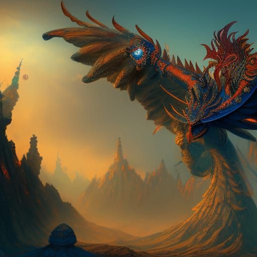 Elemental Phoenix Fantasy Concept Art