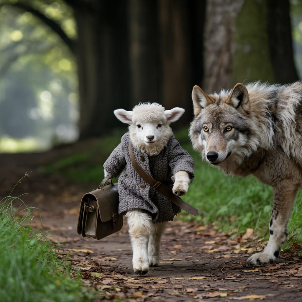 Lamb in Wolf Costume Goes to School