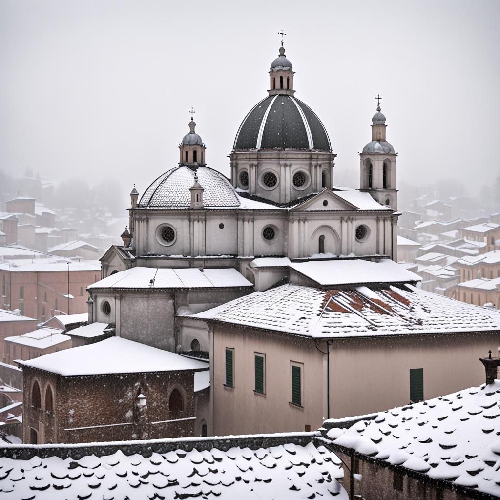 Snowy Italian Church: Professional Photography