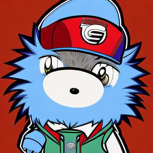 Gangsta Sonic the Hedgehog Cartoon Digital Art