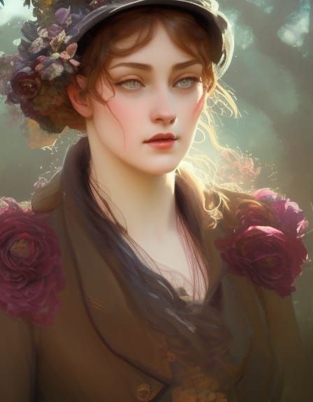 Victorian Woman Portrait with Dynamic Lighting
