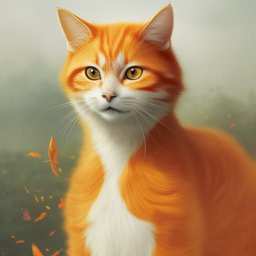 Orange Cat Prince: Hyperdetailed Cel-Shaded Illustration