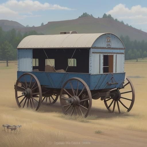 Oregon Trail Prairie covered wagon built in the 1840s. Rave ...